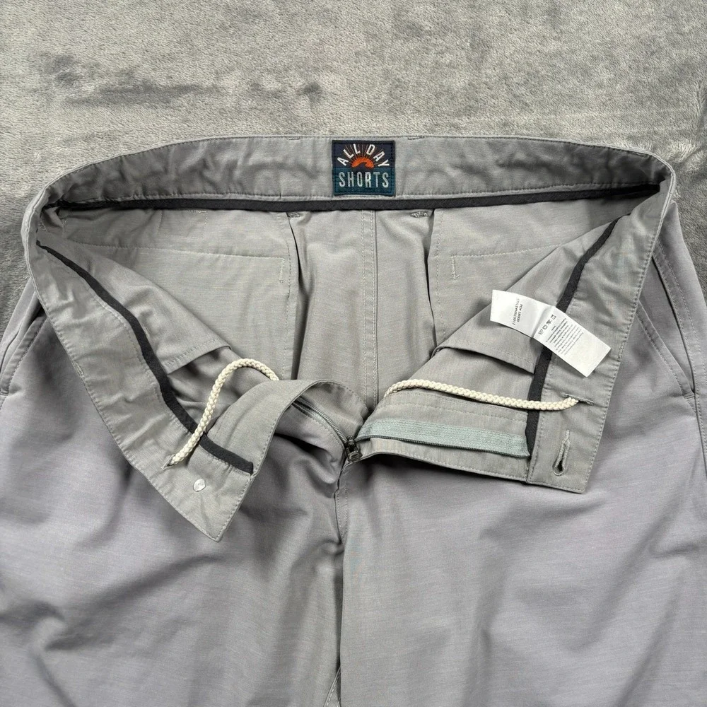 Faherty All Day Shorts Mens 33 Gray Drawstring Casual Tech Performance Preppy